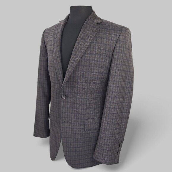Pronto Uomo Modern Fit Men's Check 2 Button Sports Coat Blazer 40R - Picture 3 of 12